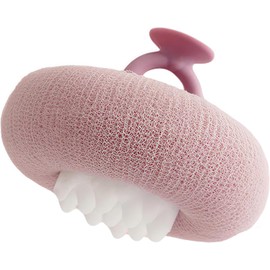 Esponja de ducha súper suave con ventosa en forma de girasol. Lo nuevo 2025: exfoliante y esponja 2 en 1 para hombre y mujer. (Beige, Grande)