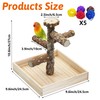 BNOSDM Portable Bird Perch Stand with Potty Tray,Natural Wood Round