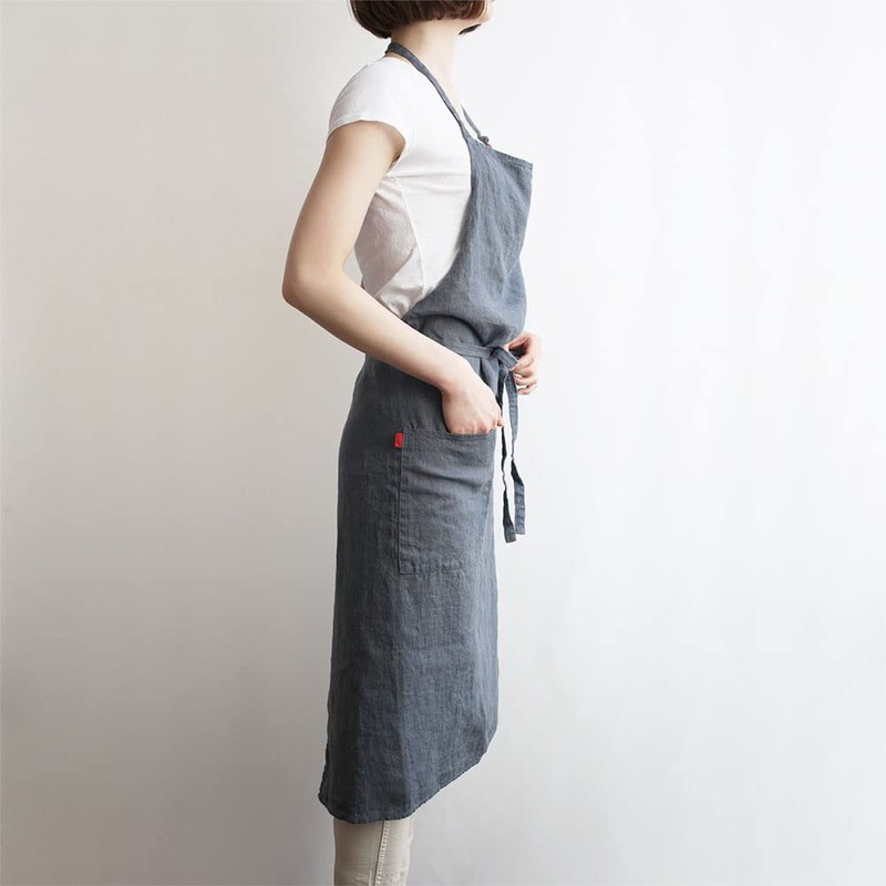 Lino e Lina Apron, Full Apron, Manon A411, Abyss Blue,