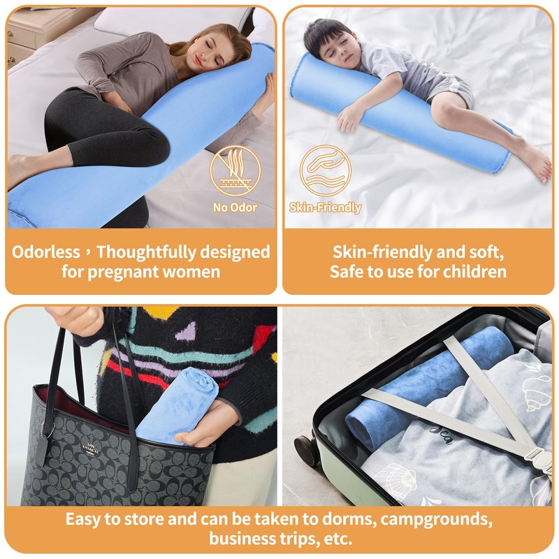 EULANT Inflatable Side Sleeper Pillow, Lightweight Body Pillow for Side