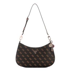 GUESS Women's Noelle Ii Top Zip Shoulder Bag, Brown Logo, One Size