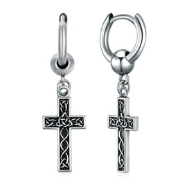 Norse Viking Earrings for Men 925 Sterling Silver Viking Celtic Earrings Black Viking Jewelry Gifts For Men Women