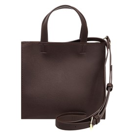 Mura Women's Tote Bag, Small, Square, Lightweight, Mini Tote Bag, dark brown (shoulder)