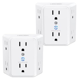 LENCENT 2X Cargador de Pared 1875W, Extensor de Enchufe con 6 Salidas
