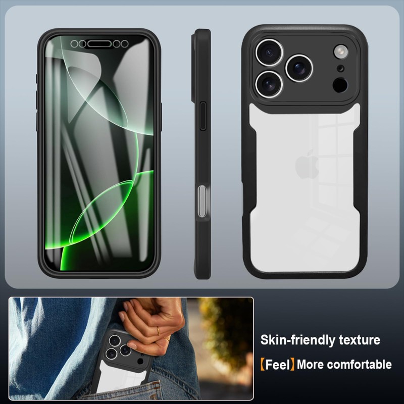 MRRSIWEI for Apple 17 Pro Max Case with Screen Protector.Full