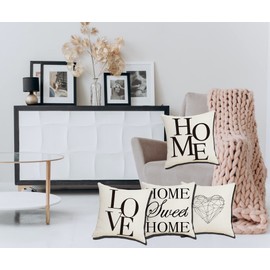 Epinki Cushion Cover Home Sweet Home Letter Cushion Cover House Decorative for Men/Women/Boys/Girls Living Room Bedroom Sofa Chair Cushion Covers 50 x 50 cm