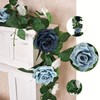DIYDOFUN Pack of 2 Artificial Rose Garlands, 5.9 FT Flower