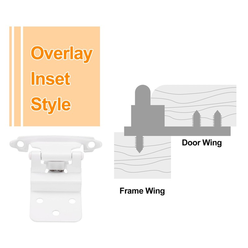 sourcing map 3/8" Inset Cabinet Door Hinges, 6 Pcs Self