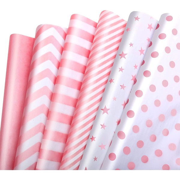 Pink Tissue Paper 120 Sheets Light Pink Tissue Paper Bulk, Tissue Paper for Gift Bags Crafts Flowers Gifts Packaging, Gift Wrapping Paper for Mother’s Day Graduation Birthdays Christmas Wedding