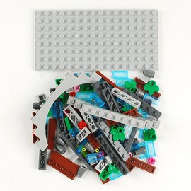 BAENRCY Arch Bridge Pond Building Blocks Fountain Sencery Accessories Street Set Building Bricks Kit DIY Building Set Compatible All Major Brands (Small)