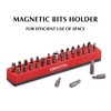 EMENTOL 1/4" Magnetic Bits Holder - Red, 43PCS Hole, Bit