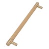 Cabinet Door Handle 224MM Hole Pitch Leather Brass Light Luxury