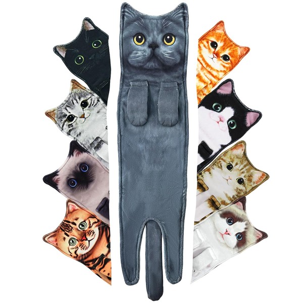 Openhahaha Cat Hand Towels for Bathroom, Funny Cat Gifts for