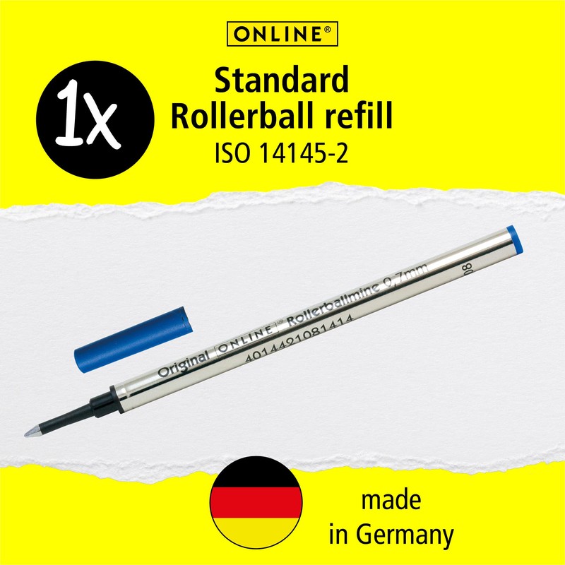 ONLINE Rollerball refill, line width 0.7 mm, ink blue ISO