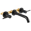 Airuida Solid Brass Widespread Wall Mount Bathroom Faucet with 360