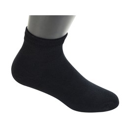 Yomandamor 6 Pairs Men's Bamboo Seamless Non-binding Ankle Socks, 10-13 (Solid Black)
