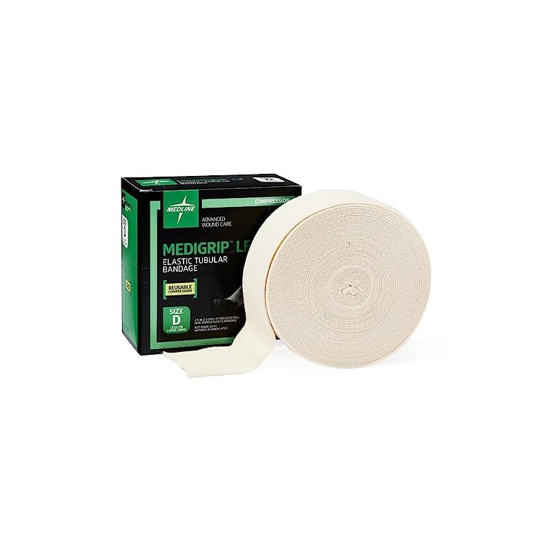 Medline Medigrip LF Elastic Tubular Support Bandages, 1 Roll, Size