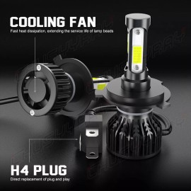 CHUSYYRAY H4 9003 LED Headlights High Low Beam Bulb 90W 6000K Bright White Conversion Kit
