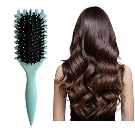 Curly Hair Brush, 2024 Newest Brush Less Pulling Styling Brush for Men and Women, Curl Brush,Boar Bristle Hair Brush Styling Brush for Detangling (Green01)