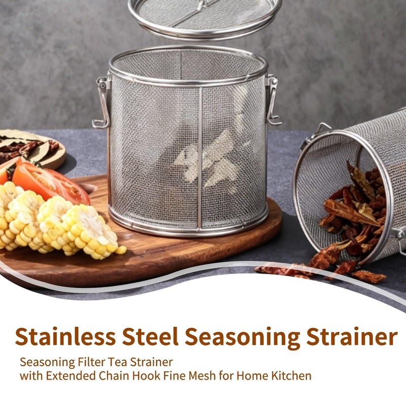 Spice Seasoning Strainer, Large Capacity Stainless Steel Tea Ball Mesh