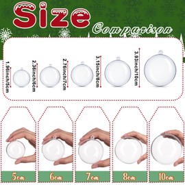 Sratte 24 Pcs Christmas Fillable Ornaments Ball Clear Plastic Ornaments DIY Craft Ball for Christmas Wedding Xmas Holiday Party Tree Decor Home(Clear,1.97 Inch)