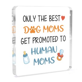 New Mom Gifts for Women after Birth Pregnancy Gifts for Expecting Mom Mother to Be First Time Mother Wife Best Friend Bestie Dog Lover Acrylic Block Plaque Mothers Day Christmas Stocking Stuffers
