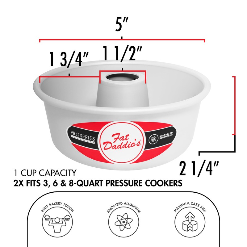 Fat Daddio's RMP-5 Anodized Aluminum Small Ring Mold Pan, 5