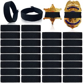 CREATRILL 30 Pack Balck Police Mourning Band Stripe Police Officer Badge Shield Funeral Honor Guard Straps for Badge Size of 2.4" to 4"