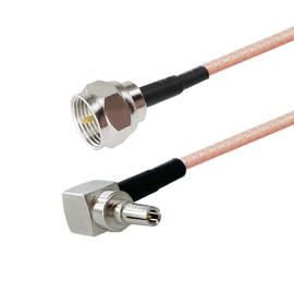 Vecys F Male to CRC9 Male Right Angle 90 Degree RF Coaxial Cable RG316 15cm/6in (2pcs) for 2G 3G 4G Antenna Router TV HDTV DVB-T DVB-T2