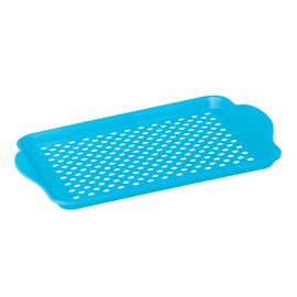 OGGI Anti Slip Serving Tray with Handles- Blue Rectangle Serving Tray - Ideal for Eating, Breakfast, Food Tray, Appetizer, Serving