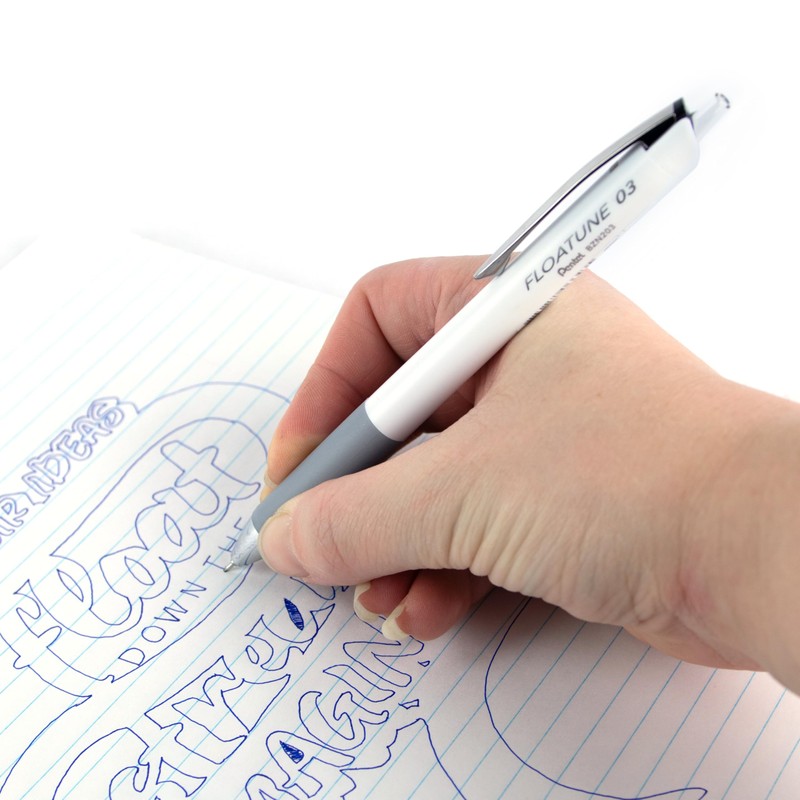 Pentel Floatune, Retractable Advanced Rollerball Pen, 0.3mm Tip, Black Ink,
