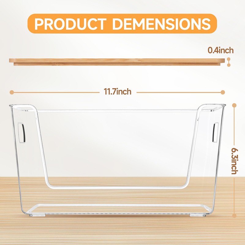 2 Set Pantry Organizer and Storage, Stackable Clear Acrylic Kitchen
