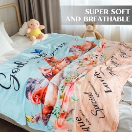 Exacmos Chicken Blanket Chicken Gifts 50"*60" Flannel Christ Christian Rooster Throw Blankets Chicken Decor Stuff for Women Adults Kids Chicken Lovers