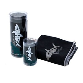 SHARX Toalla de Microfibra Deportiva Grande 80 x 160cm + Toalla Chica de Regalo (Negro)