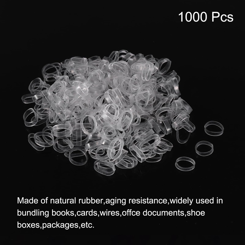 sourcing map 1000 Pack Rubber Band Stretchable Rubber Elastic Band