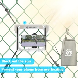 Cell Phone Fence Mount with Shade, Mounting Kit for Gamechanger for iPhone, Mevo Start, Phones, GoPro and Other Action Cameras, for Recording Baseball,Softball and Tennis Games(Mini Plus)