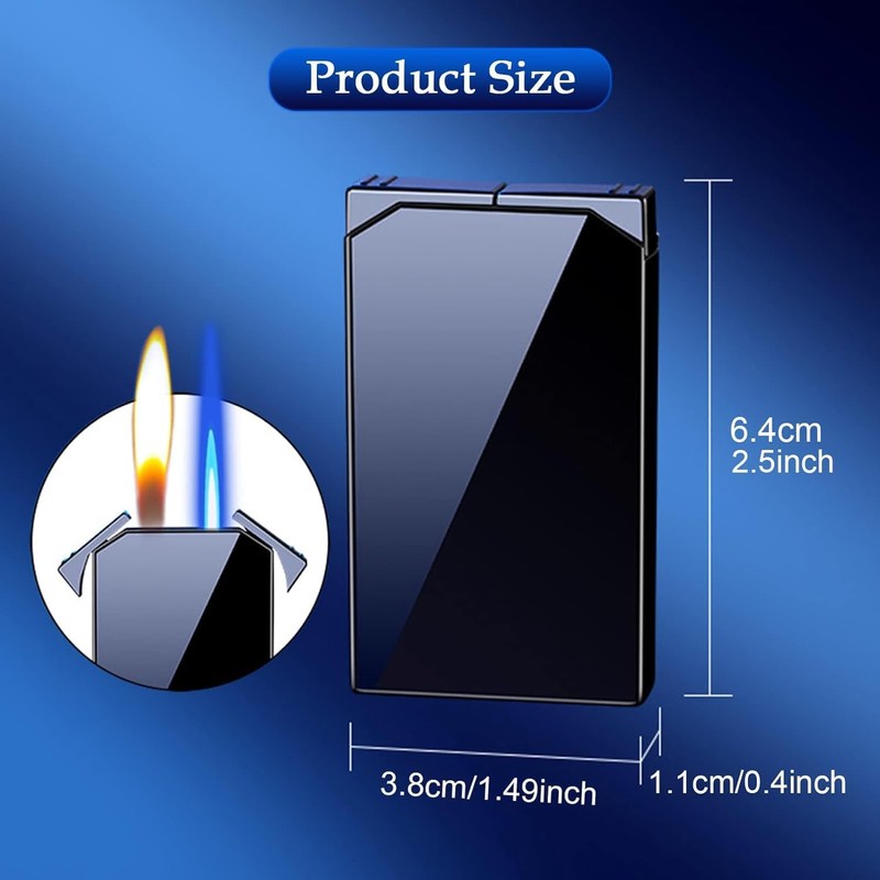 Lighter with Two Flames, Switchable Torch Lighter and Soft Flame