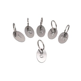 NanTun 304 Stainless Steel Oval Key Tags with Ring 10 pcs, Hollowed Number ID Tags Key Chain, Numbered Key Rings - 1 to 10