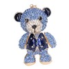 Bear Keychain Electroplate Long Bright Rhinestones Bear Keychain with Hook