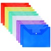 Cozlly Pack of 12 A4 Document Wallets, 12 Coloured Document
