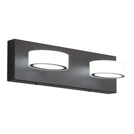 SOLFART LED Modern Bathroom Vanity Light Matt Black Metal Base Rotating Oval Lampshade Vanity Lights Over Mirror Bath Wall Lighting 9551-2 Lights