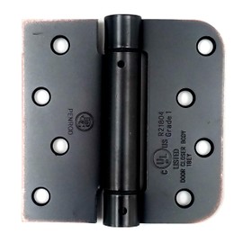 Hinge Outlet Spring Self-Closing Hinges, 4 Inch Square with 5/8 Inch Oil Rubbed Bronze Finish - Adjustable Door Closing (2 Pack)