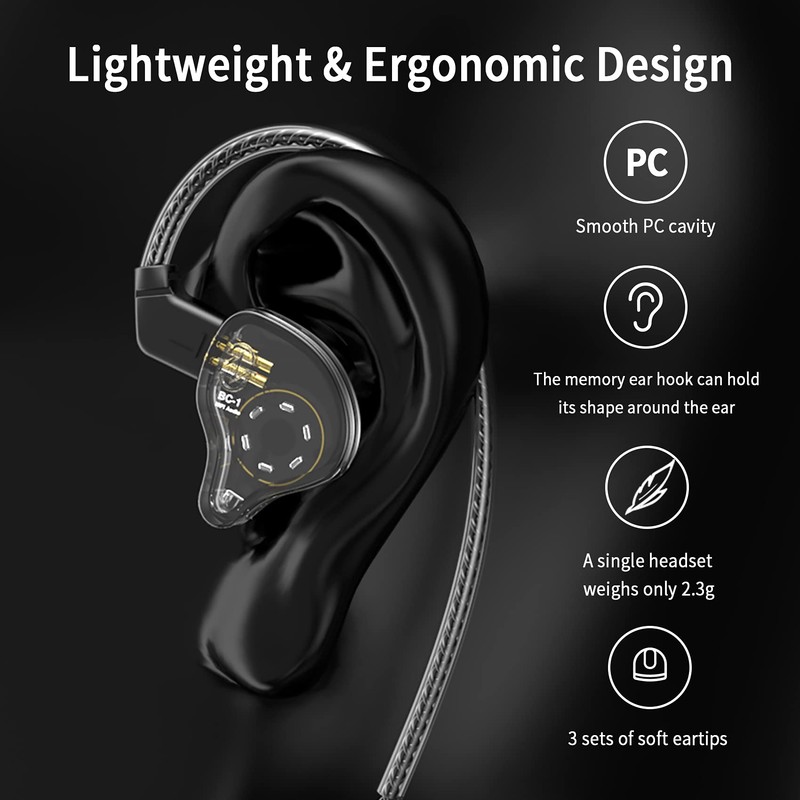 Yinyoo CCZ Melody In-Ear-Monitors Hybrid 1BA 1DD HiFi Earphone, Deep