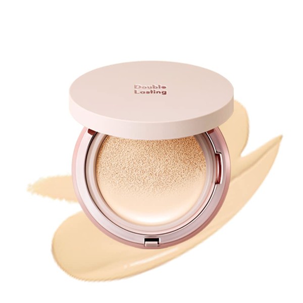 Etude House Double Lasting Cushion Glow ( 17C1 Light vanilla) (21AD) | 24-Hours Lasting Cushion with a Radiant Natural Finish