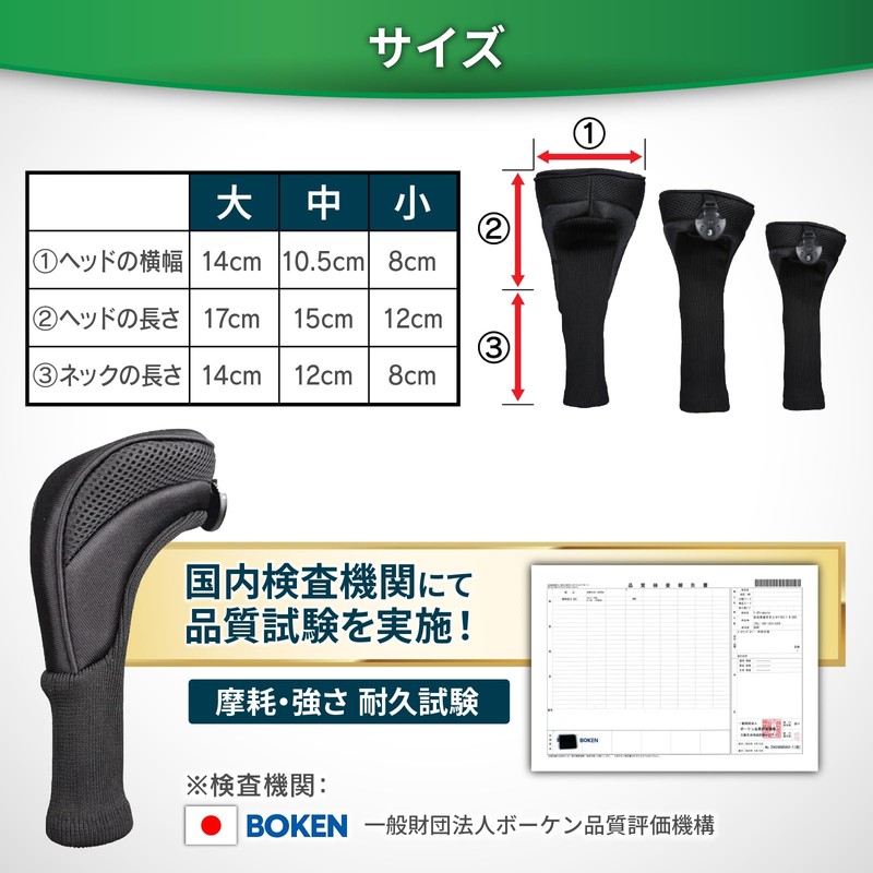 【Teaching Pro Recommended】Y-2 Products Golf Headcover Utility Driver 3-Piece Set