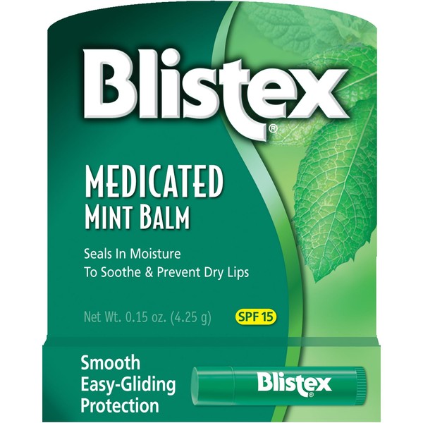 Blistex Medicated Mint Lip Balm, 0.15 Ounce, Pack of 24 – Prevent Dryness & Chapping, SPF 15 Sun Protection, Seals in Moisture, Hydrating Lip Balm, Easy Glide Formula for Full Coverage