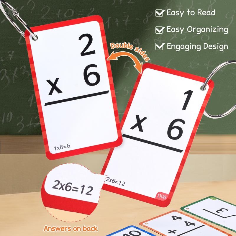 „ÄêJoyCat„ÄëMath Flash Cards & Pop Fidget Chart, Math Manipulatives Game