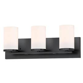 Maxim Lighting 10283SWBK Lateral - 3 Light Bath Vanity-7.63 Inches Tall and 24 Inches Wide, Finish Color: Black