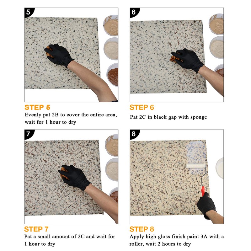 GLAINTE Granite Countertop Paint Kit - Brown Counter Top Refinishing