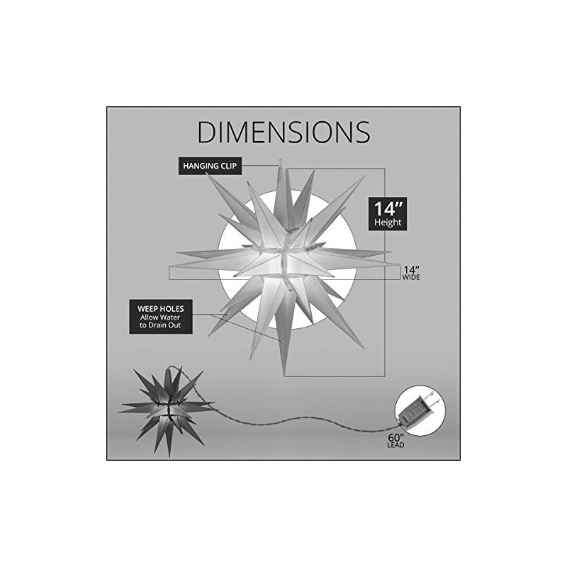 Kringle Traditions Frosted LED Moravian Star Light, Star Outdoor Decoration